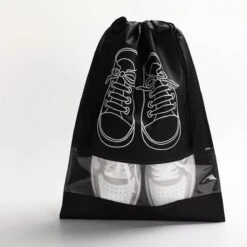 Merkloos Schoenenzak - 2 Stuks - Reisaccessoires - Waterdicht - Schoenen Opbergzak - Schoenen Organizer - Shoe Bag - Zwart