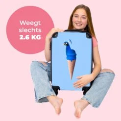 NoBoringSuitcases.com® Koffer - Reiskoffer Met Wielen - Pauw - IJshoorntjes - Blauw - IJs - Vogel - Handbagage Trolley - Past Binnen 55x40x20 Cm En 55x35x25 Cm - Fotokoffer -Voyago Winkel 1200x1200 582