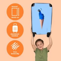 NoBoringSuitcases.com® Koffer - Reiskoffer Met Wielen - Pauw - IJshoorntjes - Blauw - IJs - Vogel - Handbagage Trolley - Past Binnen 55x40x20 Cm En 55x35x25 Cm - Fotokoffer -Voyago Winkel 1200x1200 583