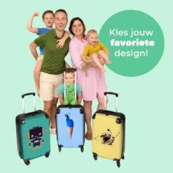 NoBoringSuitcases.com® Koffer - Reiskoffer Met Wielen - Pauw - IJshoorntjes - Blauw - IJs - Vogel - Handbagage Trolley - Past Binnen 55x40x20 Cm En 55x35x25 Cm - Fotokoffer -Voyago Winkel 1200x1200 588
