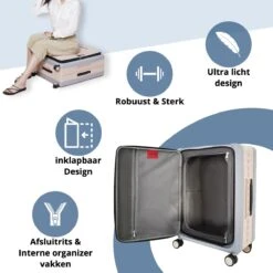 Asyam Units- Handbagage- Invouwbaar- Koffer- Koffer 38L- Spinner Wielen- TSA Slot- Lichtgewicht- Blauw -Voyago Winkel 1200x1200 630