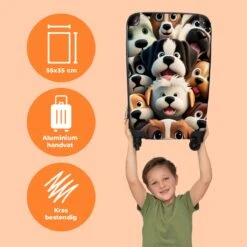 NoBoringSuitcases.com® Koffer - Hond - Dieren - Design - Bruin - Trolley Op Wieltjes - Handbagagekoffer - Past Binnen 55x40x20 Cm En 55x35x25 Cm - Reiskoffers - Fotokoffer -Voyago Winkel 1200x1200 686
