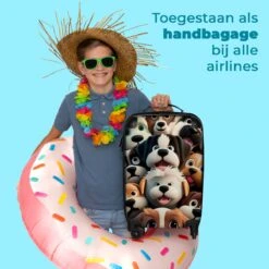 NoBoringSuitcases.com® Koffer - Hond - Dieren - Design - Bruin - Trolley Op Wieltjes - Handbagagekoffer - Past Binnen 55x40x20 Cm En 55x35x25 Cm - Reiskoffers - Fotokoffer -Voyago Winkel 1200x1200 688