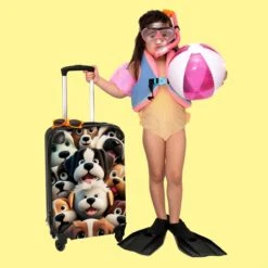 NoBoringSuitcases.com® Koffer - Hond - Dieren - Design - Bruin - Trolley Op Wieltjes - Handbagagekoffer - Past Binnen 55x40x20 Cm En 55x35x25 Cm - Reiskoffers - Fotokoffer -Voyago Winkel 1200x1200 689