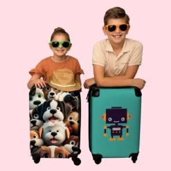 NoBoringSuitcases.com® Koffer - Hond - Dieren - Design - Bruin - Trolley Op Wieltjes - Handbagagekoffer - Past Binnen 55x40x20 Cm En 55x35x25 Cm - Reiskoffers - Fotokoffer -Voyago Winkel 1200x1200 690