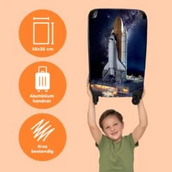 NoBoringSuitcases.com® Koffer - Ruimte - Spaceshuttle - Raket - Jongens - Past Binnen 55x40x20 Cm En 55x35x25 Cm - Handbagage - Trolley - Fotokoffer - Cabin Size - Print -Voyago Winkel 1200x1200 733