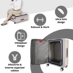 Asyam Units- Handbagage- Invouwbaar- Koffer- Koffer 38L- Spinner Wielen- TSA Slot- Lichtgewicht- Zwart -Voyago Winkel 1200x1200 741