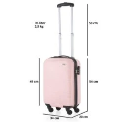 TravelZ Horizon Handbagagekoffer - 54cm Handbagage Trolley Met Gevoerde Binnenkant - Baby Roze -Voyago Winkel 1200x1200 911