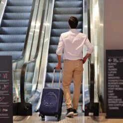 Handbagage Koffer 22"- Reiskoffer Met Wielen - Handbagage Trolley -Harde Reiskoffer- Trolley Met Gevoerde Binnekant- Marineblauw -Voyago Winkel 1200x1200 916