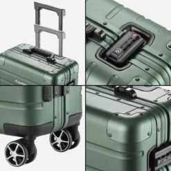 CarryOn ULD Handbagage - Luxe Aluminium Trolley 55cm - Dubbel TSA Slot - Dubbele Wielen - Groen -Voyago Winkel 1200x1200 951