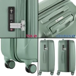 CarryOn Skyhopper Reiskoffer - 68.5cm TSA Trolley Met Expander En OKOBAN - Olijf -Voyago Winkel 1200x1200 97