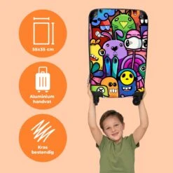 NoBoringSuitcases.com® Koffer - Monster - Bloemen - Regenboog - Design - Grappig - Past Binnen 55x40x20 Cm En 55x35x25 Cm - Handbagage - Trolley - Fotokoffer - Cabin Size - Print -Voyago Winkel 1200x1200 988