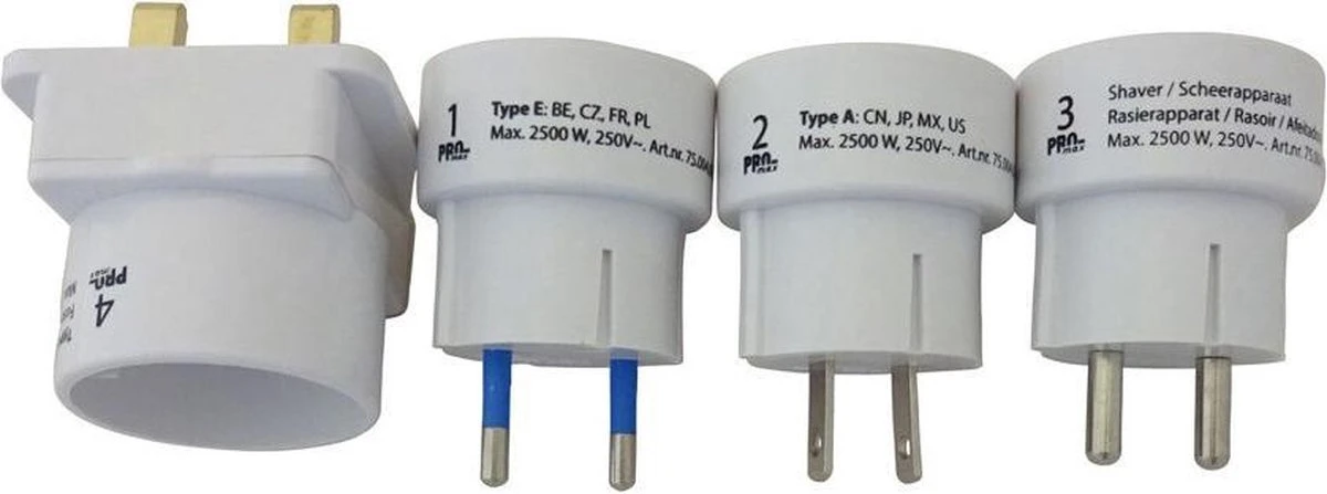 Promax Pro-Max Reisstekker - Wereldstekker Universeel - 4-delig - 2-pack 5 Promax Pro-Max Reisstekker - Wereldstekker Universeel - 4-delig - 2-pack - Afbeelding 3