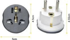 Reis Stekker – Wereld Stekker - Standaard Conversie Plug – Europa – 250V – Grijs-Wit – 5 X 4.54 X 4.55cm – 3 USB Poorten -Voyago Winkel 1200x687 2