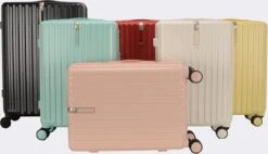 TOP AA Reis Kofferset - Trolleyset 3-delig Met TSA Slot Aluminum Frame, Kleine Cabine En Groot, ABS Luggage, (20+24+28 Inches 3 Pc Set), Roze/pink -Voyago Winkel 1200x689