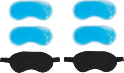 Navaris 2x Slaapmasker Met Gelpads - Verkoelend En Verwarmend Oogmasker - Set Van 2 Maskers En 4 Kompressen - Zwart -Voyago Winkel 1200x708 2