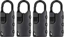 Enrico Benetti - Kofferslotjes Met Cijferslot - 4 Stuks - Zwart - Hangslot - Cijferslot - Reisslot