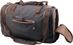 Yakfield - Reistas - Weekendtas - Kado - Dames En Heren - Canvas - Vintage Zwart Antraciet Grijs - Compact Middelgroot Model - 35 Liter Duffelbag - 5 Opbergvakken - 52x30x20 Cm -Voyago Winkel 1200x732 2
