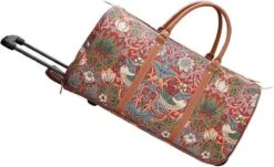 Signare - Weekendtas Met Wielen - Gobelin - Strawberry Thief Red - William Morris -Voyago Winkel 1200x732 4