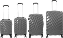 Monopol - Messina - Reiskofferset 4delig! - Hoog Kwaliteit Polycarbonaat - Antraciet- Set / 221 Liter! -Voyago Winkel 1200x734 1