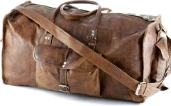 Duffeltas Weekendtas 50 X 24 X 24 Cm - Echte Leder - Cognac Bruin Leder – Reistas - Sporttas 16 Duffeltas Weekendtas 50 X 24 X 24 Cm - Echte Leder - Cognac Bruin Leder – Reistas - Sporttas -Voyago Winkel 1200x743