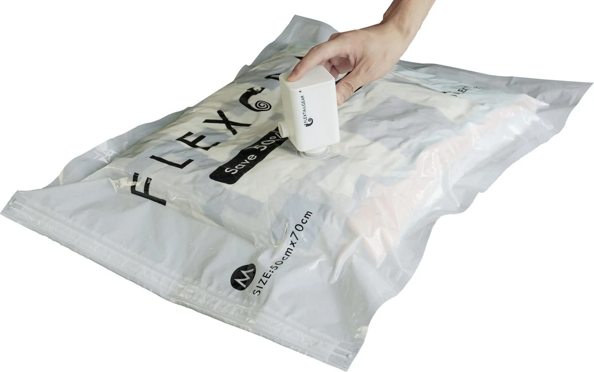 Flextail Gear Vacuümzakken Flexbag L Vacuüm Opbergzakken - Vacuüm Zakken Kleding 80x60 Cm - 4 Stuks 7 Flextail Gear Vacuümzakken Flexbag L Vacuüm Opbergzakken - Vacuüm Zakken Kleding 80x60 Cm - 4 Stuks - Afbeelding 5