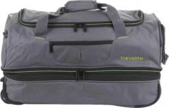 Travelite Basics Wheeled Duffle 55cm Expandable Grey/Green -Voyago Winkel 1200x767 1