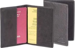 Woodland Leren Etui Voor Paspoort En Gele Boekje - Grijs / Antraciet