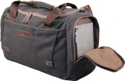 Yakfield - Reistas - Weekendtas - Kado - Dames En Heren - Canvas - Vintage Zwart Antraciet Grijs - Compact Middelgroot Model - 35 Liter Duffelbag - 5 Opbergvakken - 52x30x20 Cm -Voyago Winkel 1200x779 5