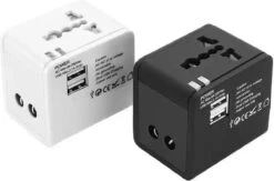 MethoBrick Universele Wereldstekker - Reisstekker - 160+ Landen - 2 USB Poorten - Zwart -Voyago Winkel 1200x791 4