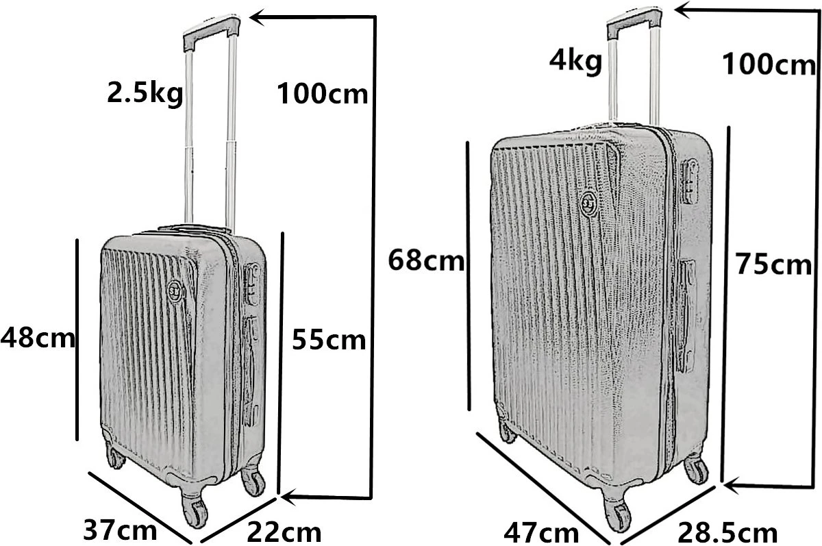 SB Travelbags Kofferset - 2 Delige -Licht Roze - 75cm/55cm 8 SB Travelbags Kofferset - 2 Delige -Licht Roze - 75cm/55cm - Afbeelding 6