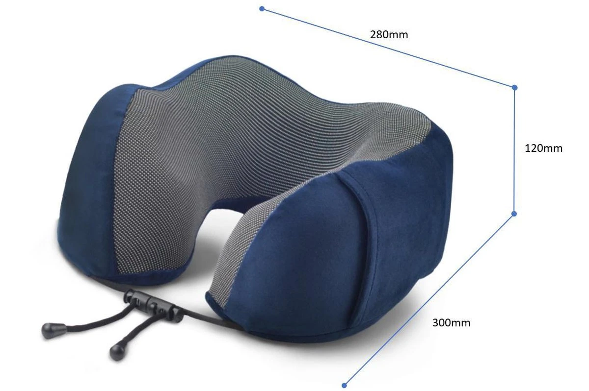 Memory Foam Nekkussen Inclusief Slaapmasker & Oordopjes - Reiskussen - Vliegtuig Kussen - Travel Pillow : Blauw 5 Memory Foam Nekkussen Inclusief Slaapmasker & Oordopjes - Reiskussen - Vliegtuig Kussen - Travel Pillow : Blauw - Afbeelding 3