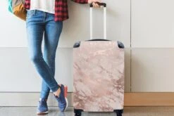 MuchoWow® Koffer - Marmer - Roze - Luxe - Marmerlook - Glitter - Design - Past Binnen 55x40x20 Cm En 55x35x25 Cm - Handbagage - Trolley - Fotokoffer - Cabin Size - Print -Voyago Winkel 1200x800 37