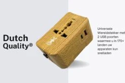 Dutch Quality® - Universele Wereldstekker - USB-C & USB-A Poort - 170+ Landen - Internationale Reisstekker - Hout Look -Voyago Winkel 1200x804 11