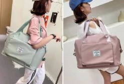 Merkloos Opvouwbare Handbagage Reistas – Opvouwbaar Tot 28 X 18 Cm – Roze -Voyago Winkel 1200x813 1