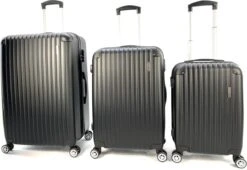 AATravel M Reiskoffer - Trolley ABS - Met Dubbele Wielen - 66 Cm - 66 Liter - Zwart -Voyago Winkel 1200x828