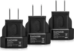 Kwmobile Reisadapter Voor USA-stopcontact - Set Van 3 Reisstekkers- Geschikt Voor Landen Met Type-A Stopcontact - Voor O.a. USA, Canada En Mexico