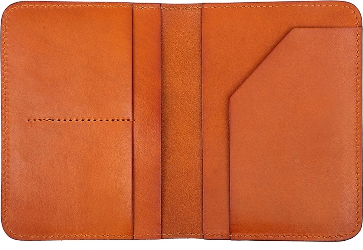 Su.B Paspoort Hoesje, Kaarthouder, Luxe Leer, Paspoortportemonnee Voor Kaarten, Ticket - Cognac 9 Su.B Paspoort Hoesje, Kaarthouder, Luxe Leer, Paspoortportemonnee Voor Kaarten, Ticket - Cognac - Afbeelding 7