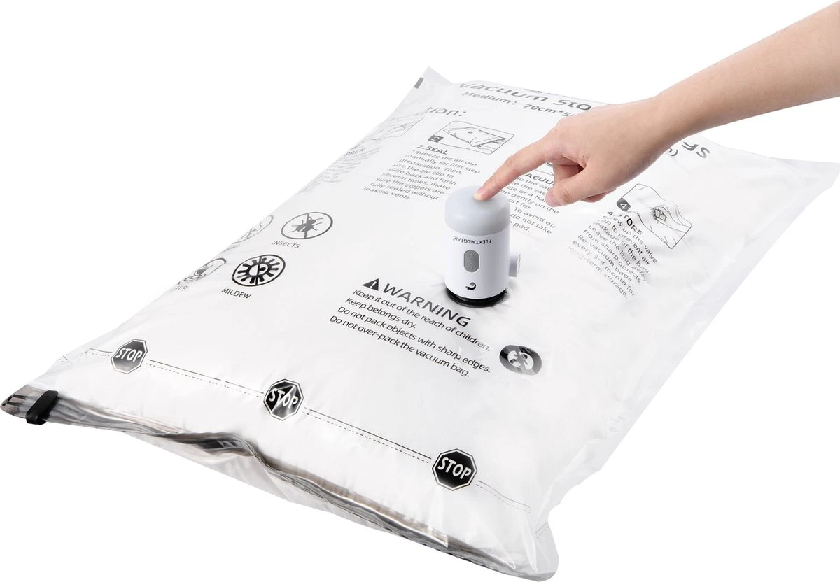 Flextail Gear Vacuüm Opbergzakken Voor Kleding - 80x60 Cm - 4 Stuks 10 Flextail Gear Vacuüm Opbergzakken Voor Kleding - 80x60 Cm - 4 Stuks - Afbeelding 8