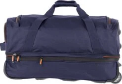 Travelite Basics Wheeled Duffle 55cm Expandable Navy/Orange -Voyago Winkel 1200x832 2