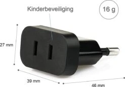 Colorful Sun® Universele Wereldstekker - Reisstekker Type C - USA Naar EU - CN Naar EU - 1 Stuk - Gratis Kabel-organizer - Kinderbeveiliging - Zwart - Reis Adapter - Wereldadapter - Reis Verloopstekker - Stekkerdoos -Voyago Winkel 1200x837 5