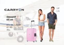 CarryOn Steward TSA Reiskoffer - 65cm Trolley Met Kliksloten - Dubbele Wielen - Roze 22 CarryOn Steward TSA Reiskoffer - 65cm Trolley Met Kliksloten - Dubbele Wielen - Roze -Voyago Winkel 1200x847 1