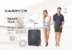 CarryOn Steward TSA Reiskoffer - 75cm Trolley Met Kliksloten - Dubbele Wielen - Zwart -Voyago Winkel 1200x847 2