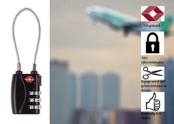Merkloos TSA Kofferslot 3 Cijferig - Reisslot – Reis Cijferslot – Cijferhangslot - Hangslot - Hangslotje - Bagageslotjes – Slot Voor Bagage – USA Slotjes-Kluisslotje - Zwart - -Voyago Winkel 1200x857 4