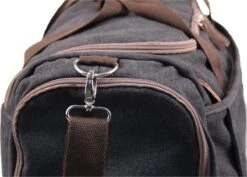 Yakfield - Reistas - Weekendtas - Kado - Dames En Heren - Canvas - Vintage Zwart Antraciet Grijs - Compact Middelgroot Model - 35 Liter Duffelbag - 5 Opbergvakken - 52x30x20 Cm -Voyago Winkel 1200x860 7