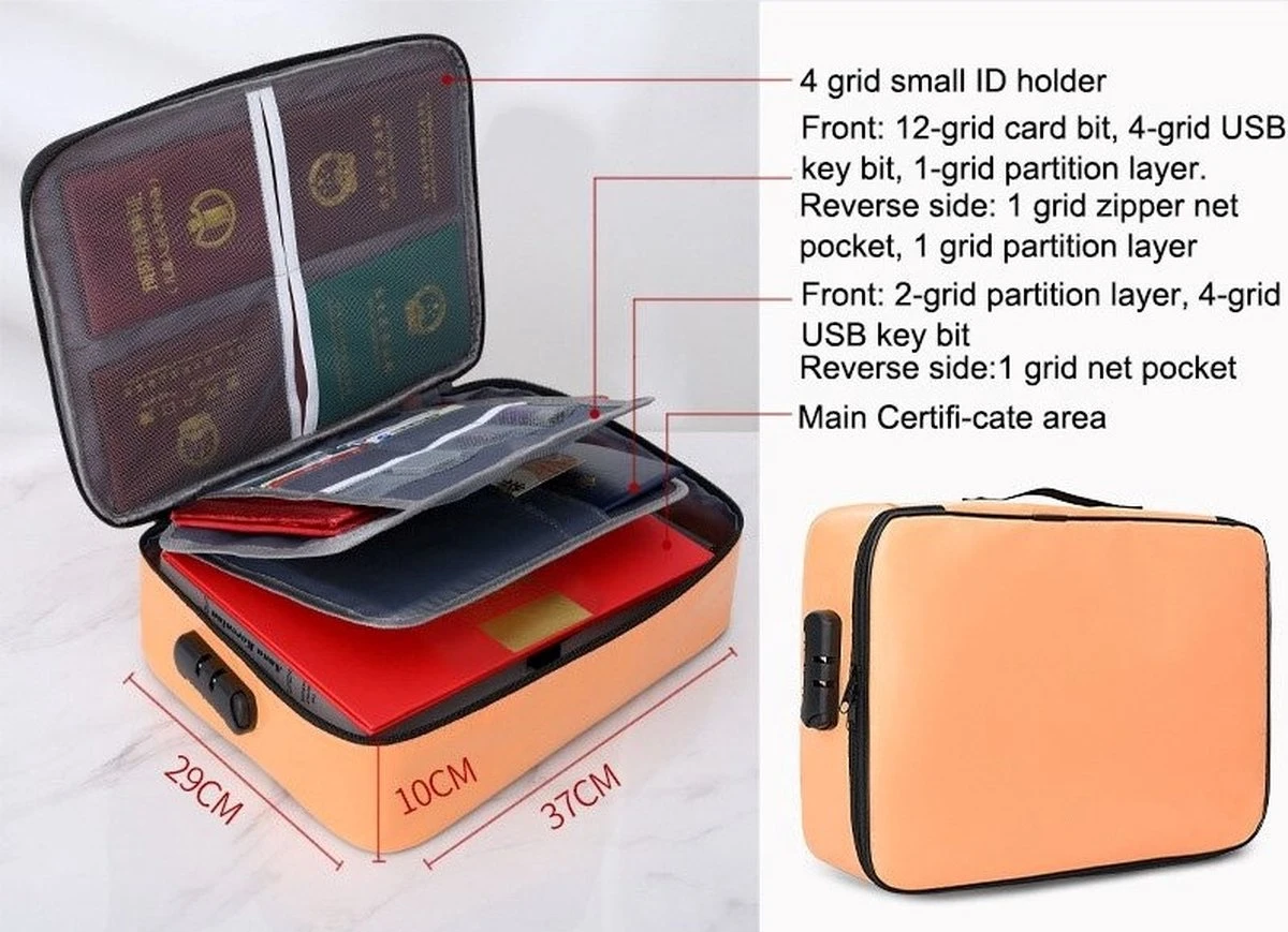 SONTRIX Brandwerende Koffer - Waterdicht - Brandwerend - Brandwerende Tas - Waterdichte Tas - Brandwerende Documententas - Tas - Handtas - Zwart 9 SONTRIX Brandwerende Koffer - Waterdicht - Brandwerend - Brandwerende Tas - Waterdichte Tas - Brandwerende Documententas - Tas - Handtas - Zwart - Afbeelding 7