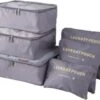 Travelistic Packing Cubes Set 6-delig - Organizer Voor Koffer En Backpack - Grijs