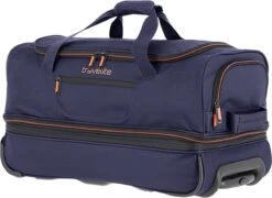 Travelite Basics Wheeled Duffle 55cm Expandable Navy/Orange -Voyago Winkel 1200x875 4