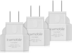Kwmobile 3x Reisstekker Type A - Ideaal Voor Reizen In Amerika, Canada, Japan En Saoedi Arabië - Voor Stekkers Met Type C (Eurostekker) En F (Schuko)
