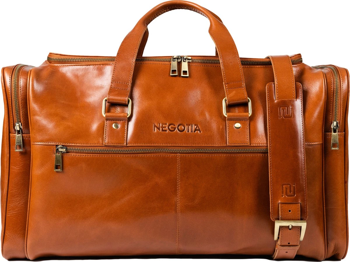NEGOTIA Alpha - Leren Weekendtas - Leren Handbagage Reistas - Duffel Bag - 100% Luxe Top-Grain Leer - Bruin 3 NEGOTIA Alpha - Leren Weekendtas - Leren Handbagage Reistas - Duffel Bag - 100% Luxe Top-Grain Leer - Bruin